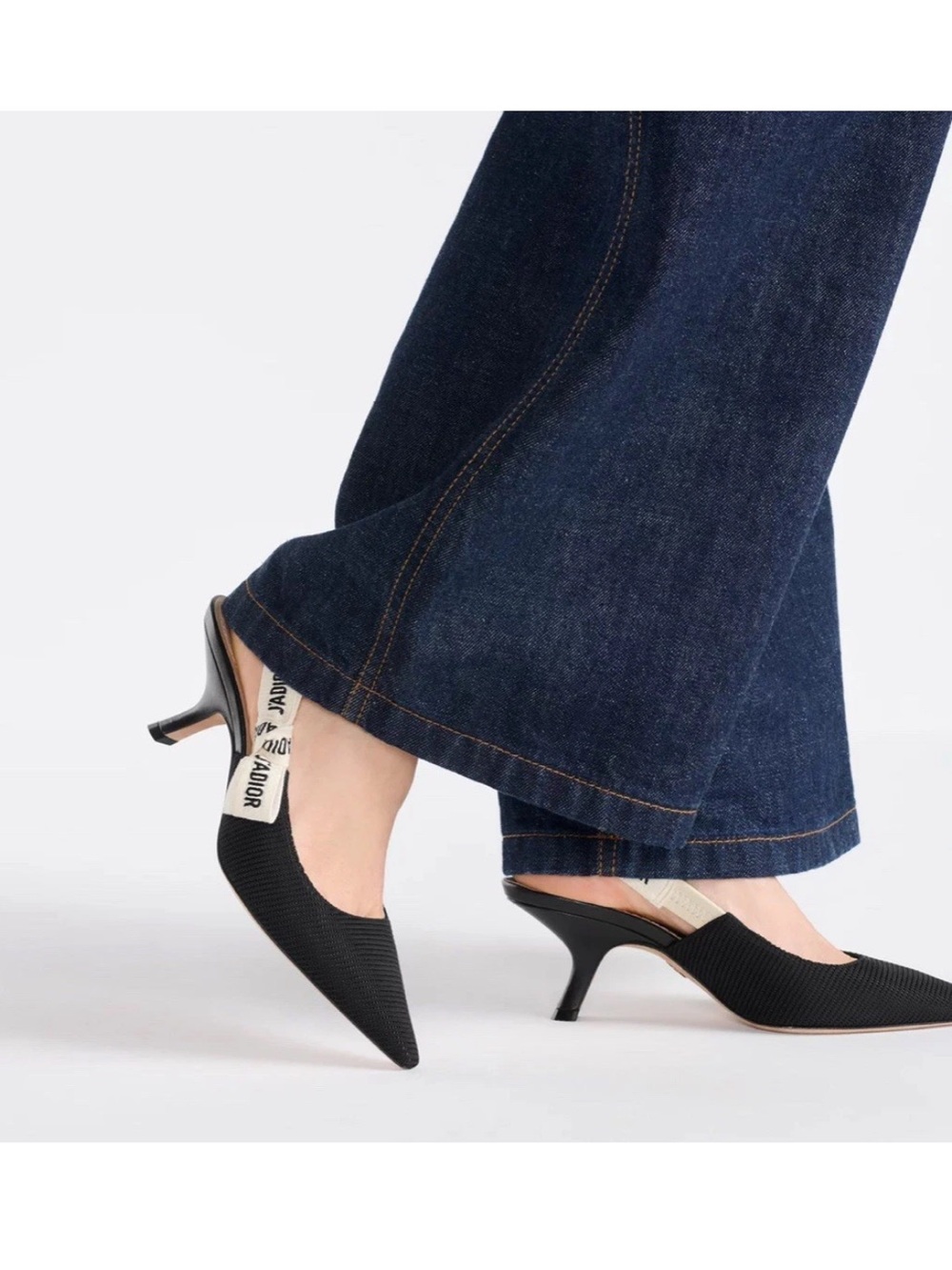 Dior Black J'Adior Slingback Pointed-Toe Heels